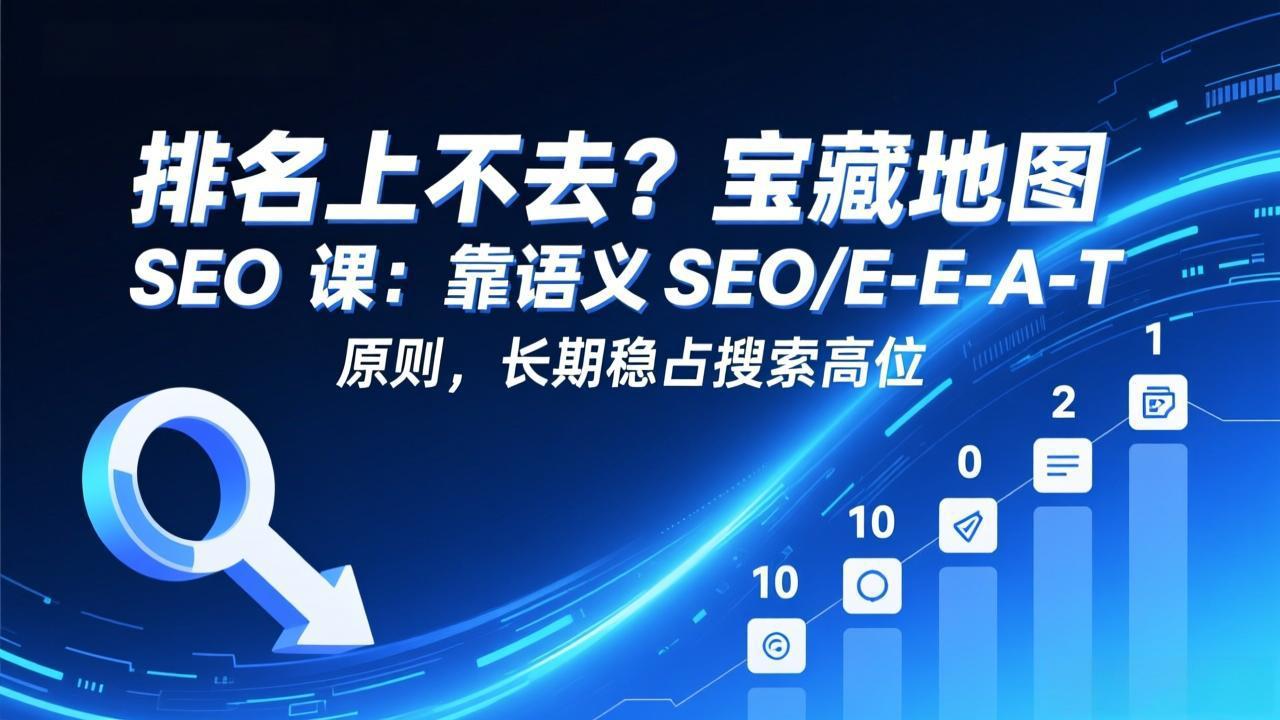 排名上不去？宝藏地图 SEO 课：靠语义 SEO+E-E-A-T 原则，长期稳占搜索高位-创薯资源