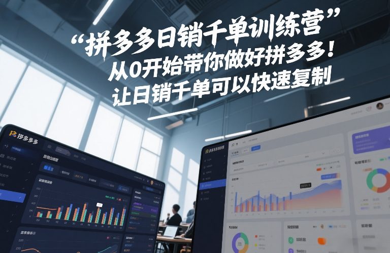 拼多多日销千单训练营，从0开始带你做好拼多多，让日销千单可以快速复制(更新26年2月)-创薯资源