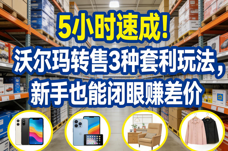 5小时速成！沃尔玛转售3种套利玩法，新手也能闭眼賺差价-创薯资源