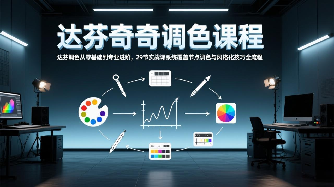 达芬奇调色从零基础到专业进阶，29节实战课系统覆盖节点调色与风格化技巧全流程-创薯资源