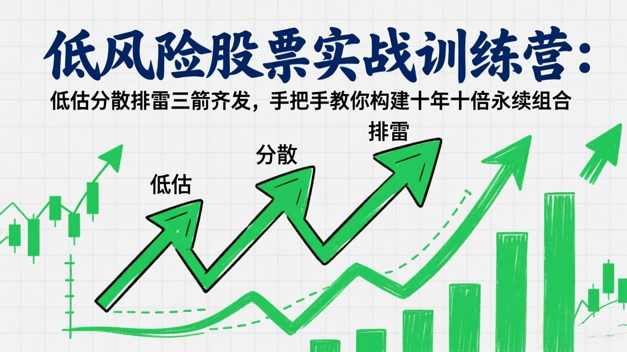 低风险股票实战训练营：低估分散排雷三箭齐发，手把手教你构建十年十倍永续组合-创薯资源