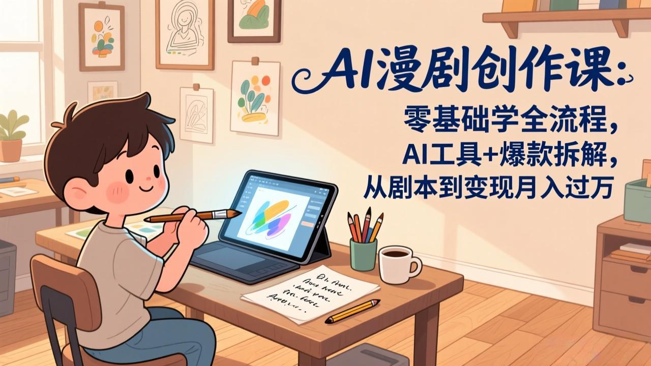 AI漫剧创作课：零基础学全流程，AI工具+爆款拆解，从剧本到变现月入过万-创薯资源