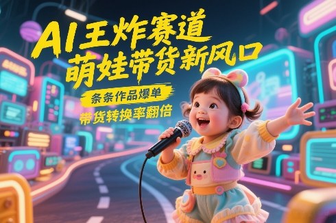 AI王炸赛道，萌娃带货新风口，条条作品爆单，带货转换率翻倍，核心逻辑拆解-创薯资源