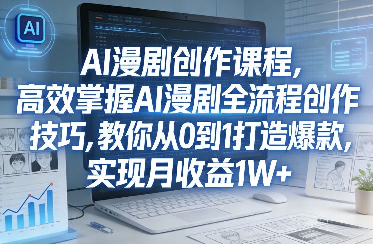某社群AI漫剧创作课程，高效掌握AI漫剧全流程创作技巧，教你从0到1打造爆款，实现月收益1W+-创薯资源