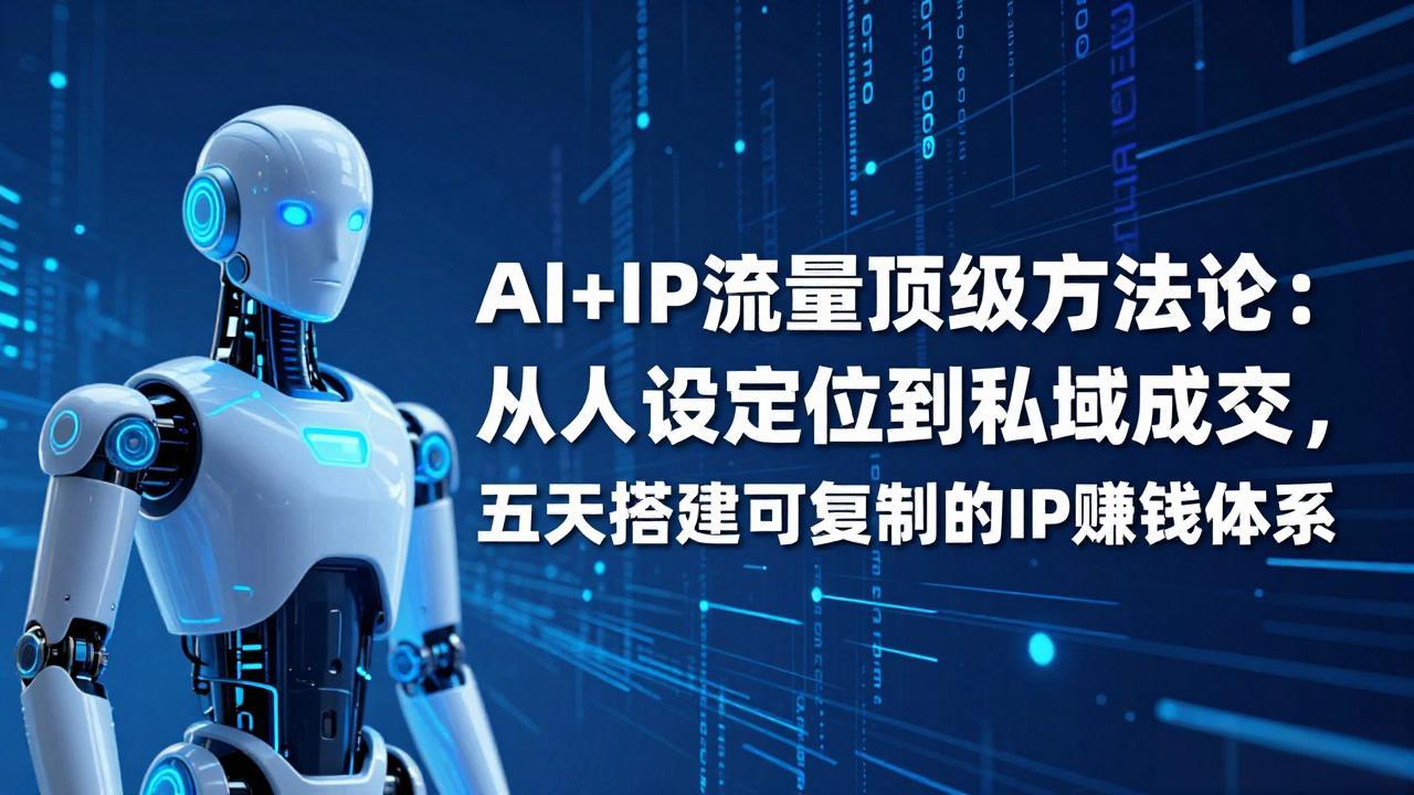 AI+IP顶级方法论：从人设定位到私域成交，五天搭建可复制的IP赚钱体系-创薯资源