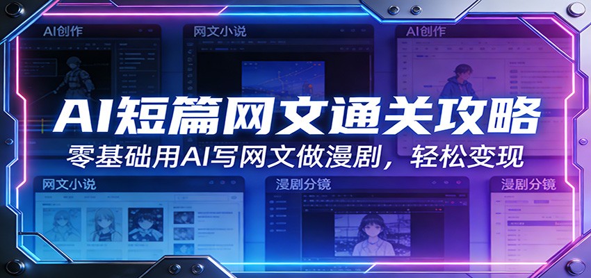 AI短篇网文通关攻略：零基础用AI写网文做漫剧，轻松变现-创薯资源
