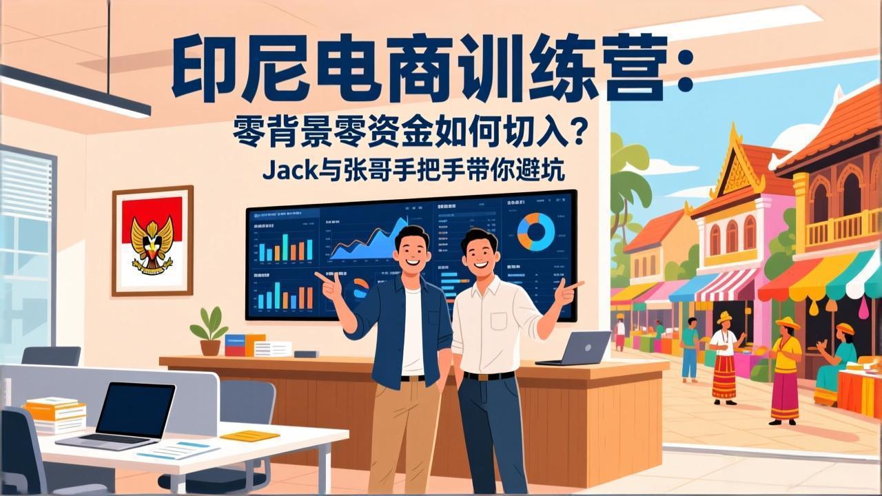 印尼电商训练营：零背景零资金如何切入？Jack与张哥手把手带你避坑-创薯资源