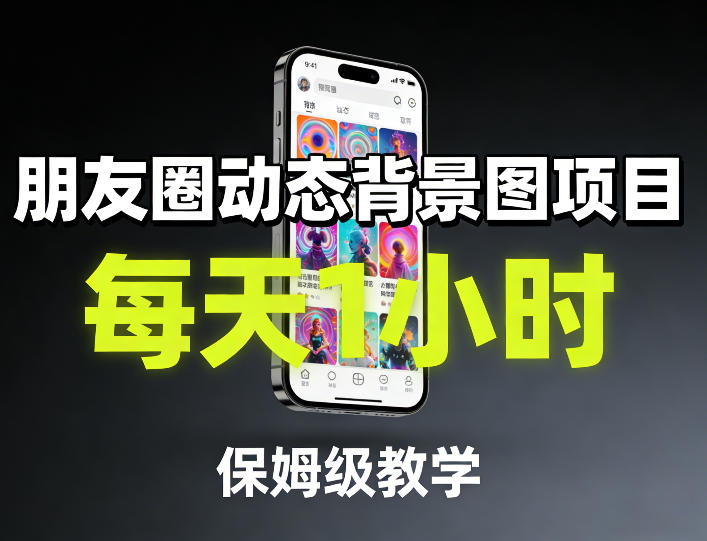 朋友圈动态背景图项目，每天1小时，保姆级教学-创薯资源