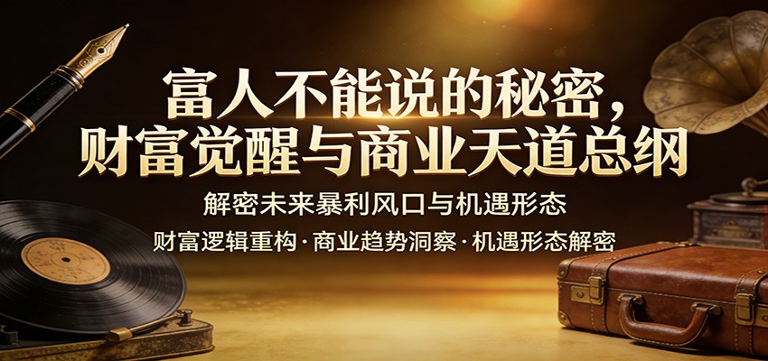 富人不能说的秘密，财富觉醒与商业天道总纲，解密未来暴利风口与机遇形态-创薯资源