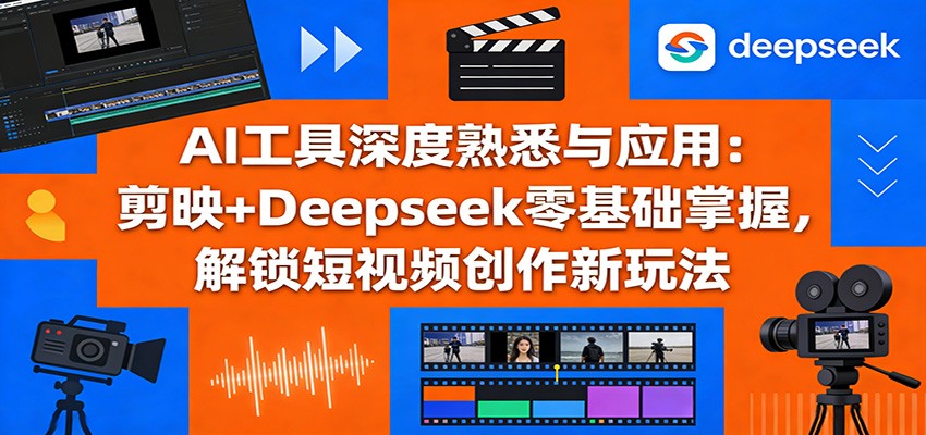 AI工具深度熟悉与应用：剪映+Deepseek零基础掌握，解锁短视频创作新玩法-创薯资源