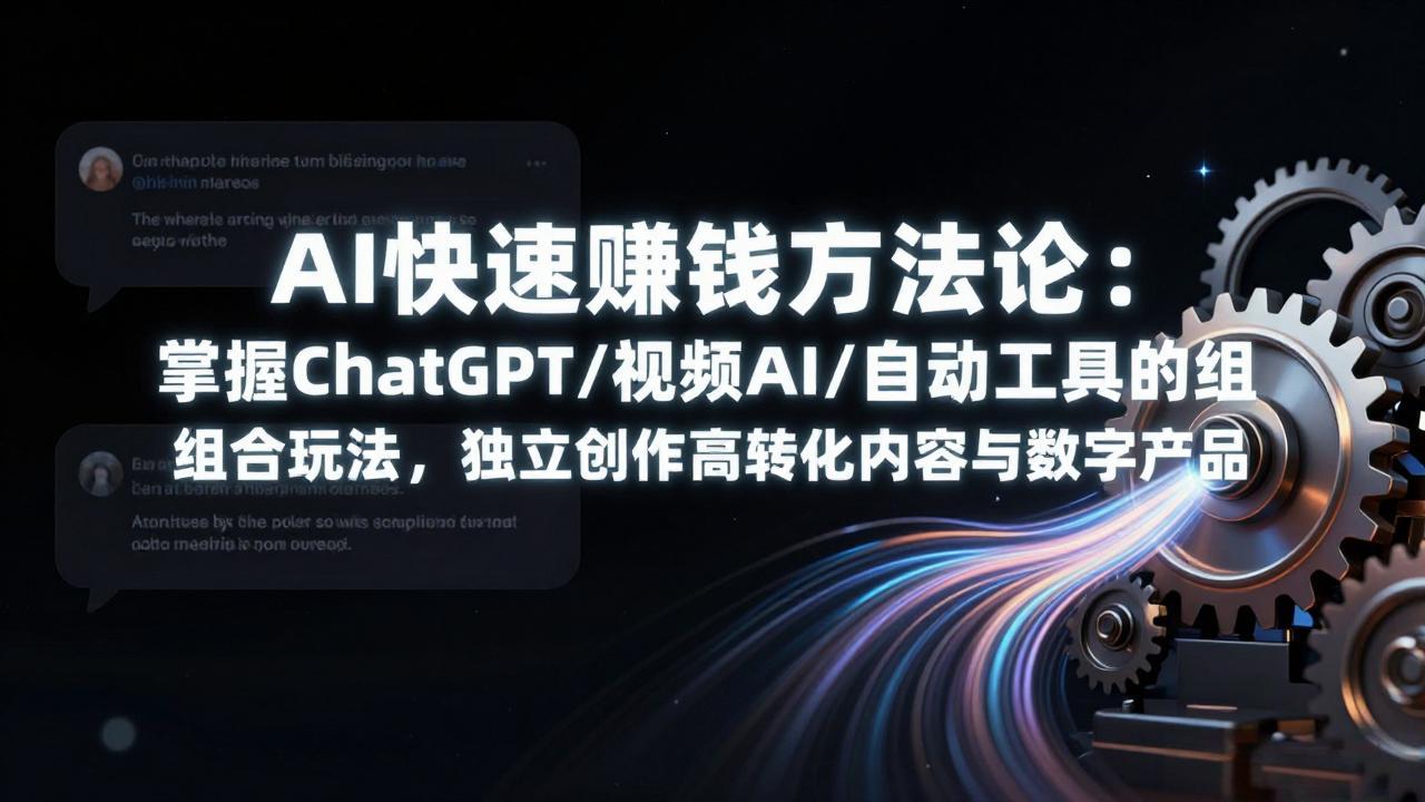 AI快速赚钱方法论：掌握ChatGPT/视频AI/自动化工具的组合玩法，独立创作高转化内容与数字产品-创薯资源