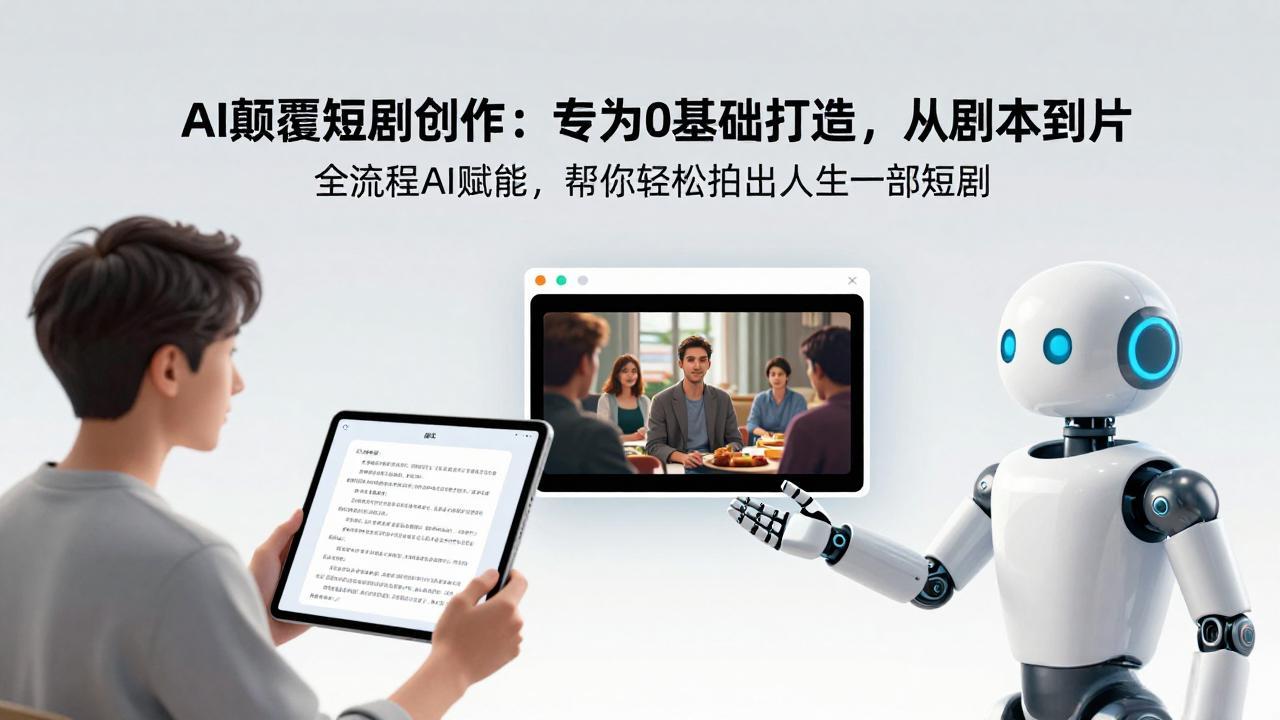 AI颠覆短剧创作：专为0基础打造，从剧本到成片全流程AI赋能，帮你轻松拍出人生第一部短剧-创薯资源