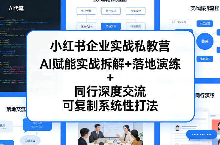 小红书企业实战私教营，AI赋能实战拆解+落地演练+同行深度交流，可复制系统性打法-创薯资源
