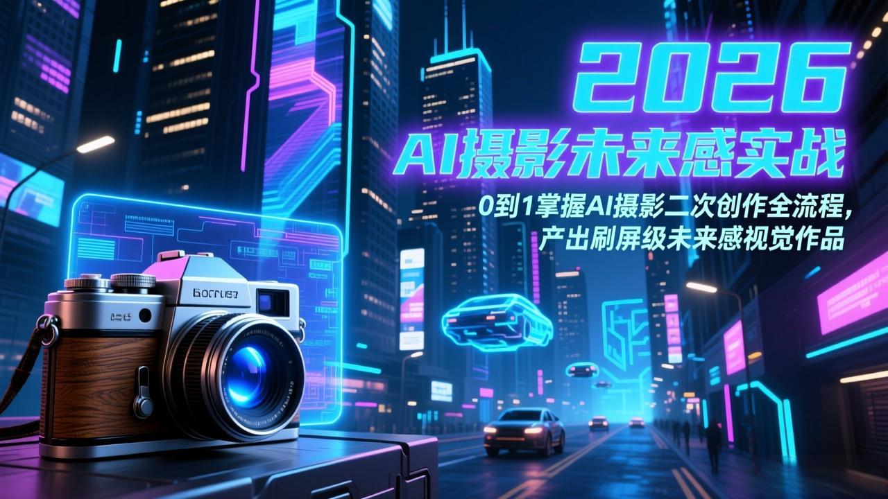 2026 AI摄影未来感实战：0到1掌握AI摄影二次创作全流程，产出刷屏级未来感视觉作品-创薯资源