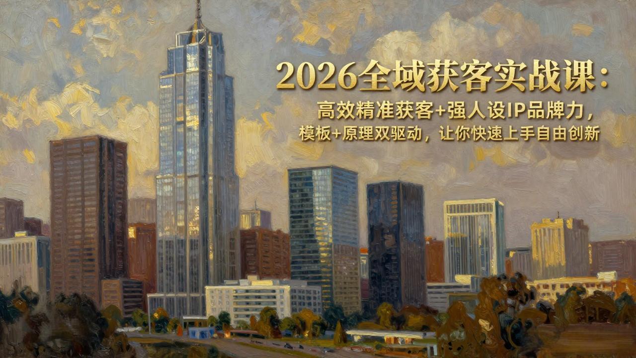 2026全域获客实战课：高效精准获客+强人设IP品牌力，模板+原理双驱动，让你快速上手自由创新-创薯资源