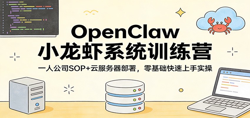 OpenClaw小龙虾系统训练营：一人公司SOP，云服务器部署，零基础快速上手实操-创薯资源