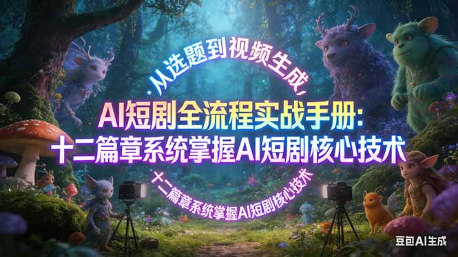 AI 短剧全流程实战手册：从选题到视频生成，十二篇章系统掌握 AI 短剧核心技术-创薯资源