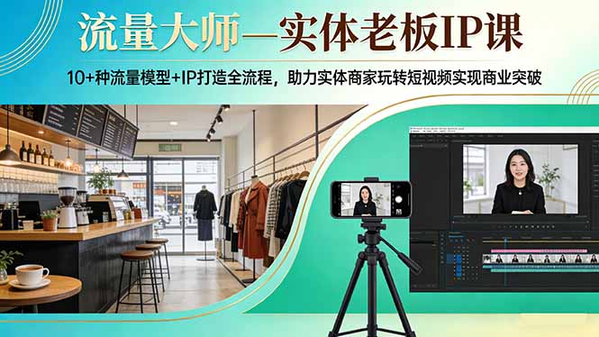 流量大师—实体老板IP课:10+种流量模型+IP打造全流程,助力实体商家玩转短视频实现商业突破-创薯资源