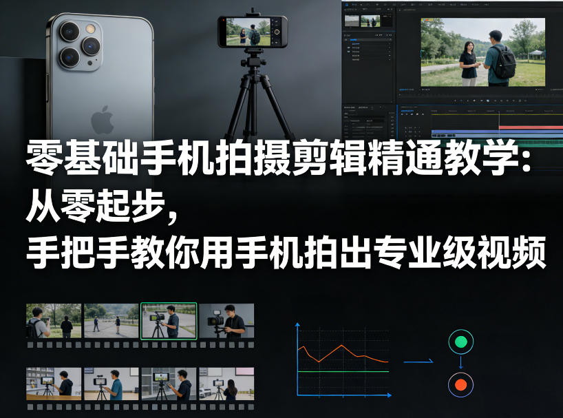 零基础手机拍摄剪辑精通教学：从零起步，手把手教你用手机拍出专业级视频-创薯资源