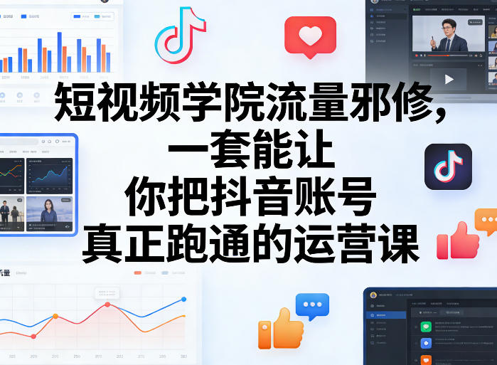 短视频学院流量邪修，一套能让你把抖音账号真正跑通的运营课-创薯资源