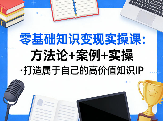 零基础知识变现实操课，方法论+案例+实操，打造属于自己的高价值知识IP-创薯资源