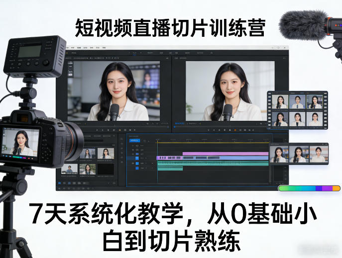 短视频直播切片训练营,7天系统化教学,从0基础小白到切片熟练-创薯资源