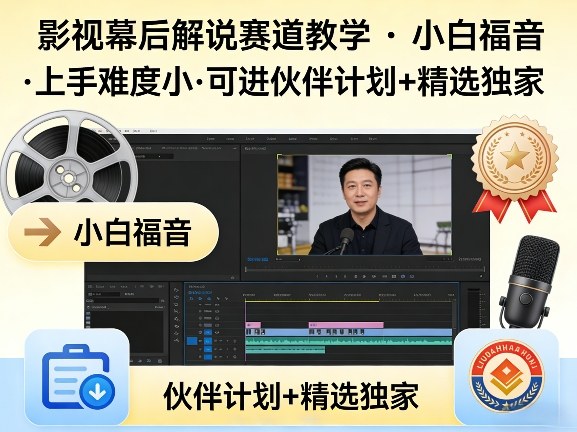 某大佬的影视幕后解说赛道教学，小白福音，上手难度小，可进伙伴计划+精选独家-创薯资源
