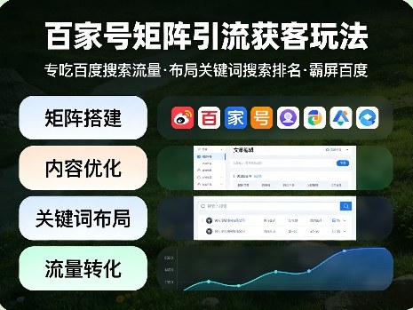 百家号矩阵引流获客玩法，专吃百度搜索流量，布局关键词搜索排名，霸屏百度-创薯资源
