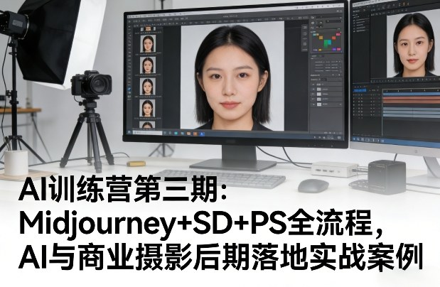 AI训练营第三期：Midjourney+SD+PS全流程，AI与商业摄影后期落地实战案例-创薯资源