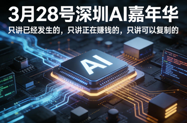 3月28号深圳AI嘉年华，只讲已经发生的，只讲正在賺钱的，只讲可以复制的-创薯资源