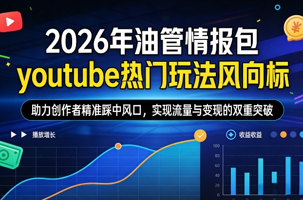 2026年油管情报包，youtube热门玩法风向标，助力创作者精准踩中风口，实现流量与变现的双重突破(更新0330)-创薯资源