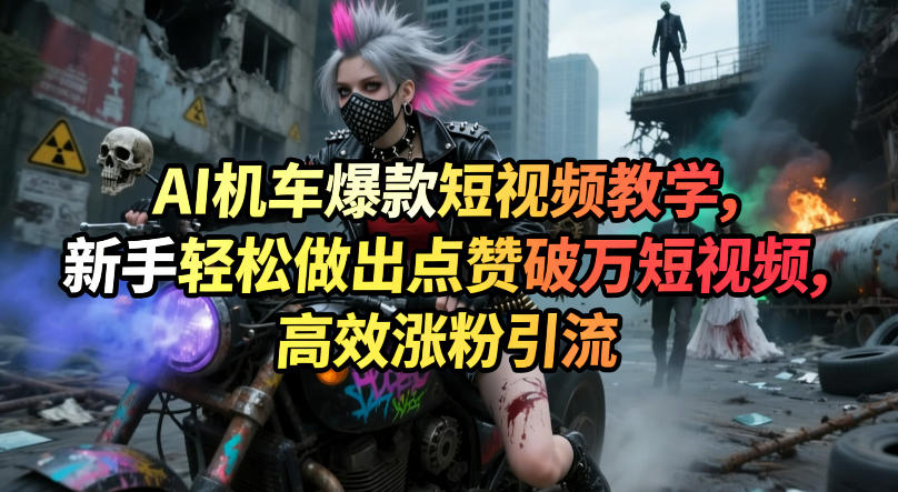 AI机车爆款短视频教学，新手轻松做出点赞破万短视频，高效涨粉引流-创薯资源