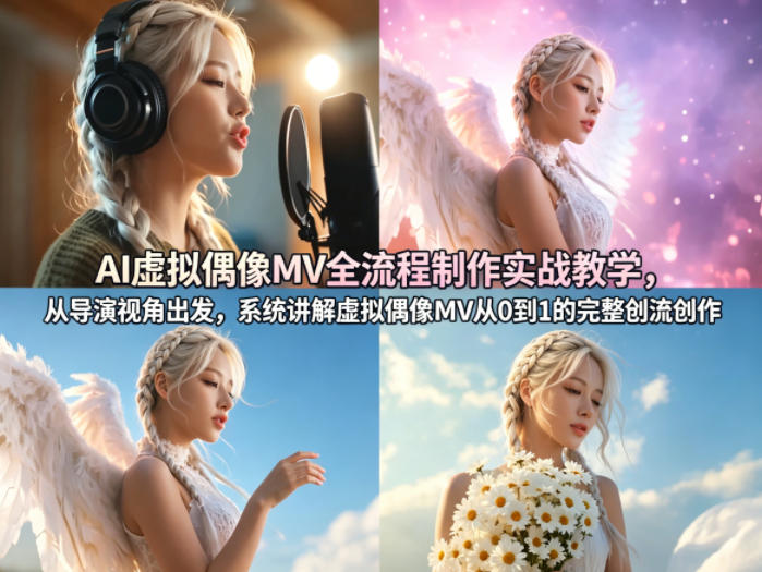 AI虚拟偶像MV全流程制作实战教学，从导演视角出发，系统讲解虚拟偶像MV从0到1的完整创作流程-创薯资源