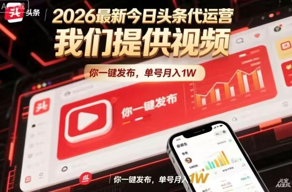 今日头条躺賺模式，你9我1，操作简单，一键发布，单机日入数百，长期合作【揭秘】-创薯资源