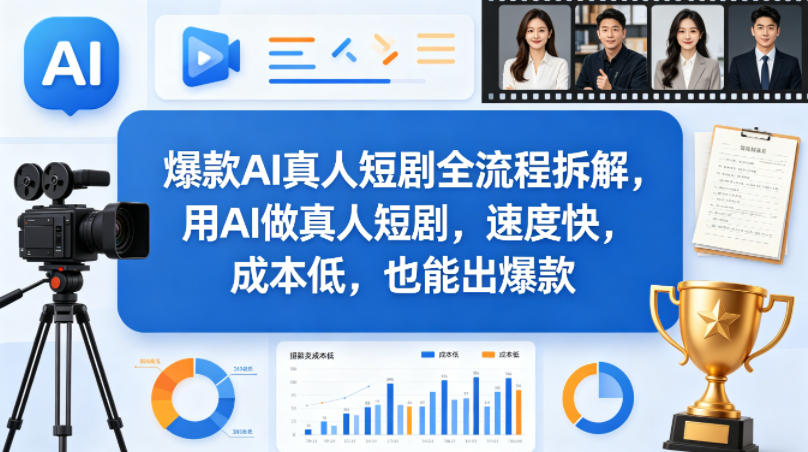 爆款AI真人短剧全流程拆解,用AI做真人短剧,速度快,成本低,也能出爆款-创薯资源