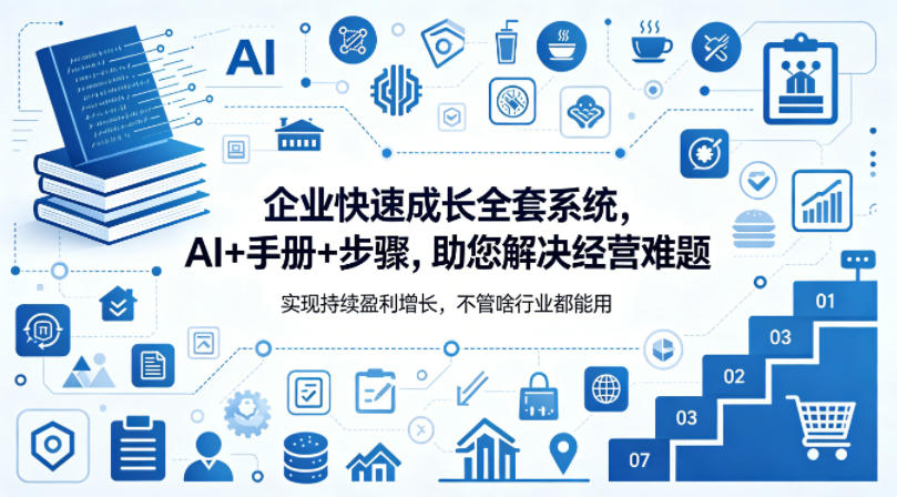 企业快速成长全套系统，AI+手册+步骤，助您解决经营难题，实现持续盈利增长，不管啥行业都能用-创薯资源