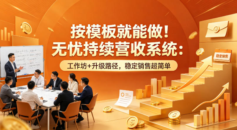 按模板就能做！无忧持续营收系统：工作坊+升级路径，稳定销售超简单【原创双语字幕】-创薯资源