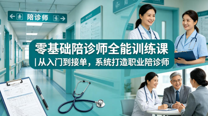 零基础陪诊师全能训练课｜从入门到接单，系统打造职业陪诊师-创薯资源