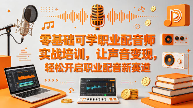 零基础可学职业配音师实战培训，让声音变现，轻松开启职业配音新赛道-创薯资源