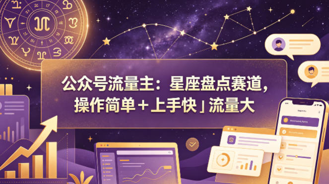 公众号流量主：星座盘点赛道，操作简单＋上手快＋流量大-创薯资源