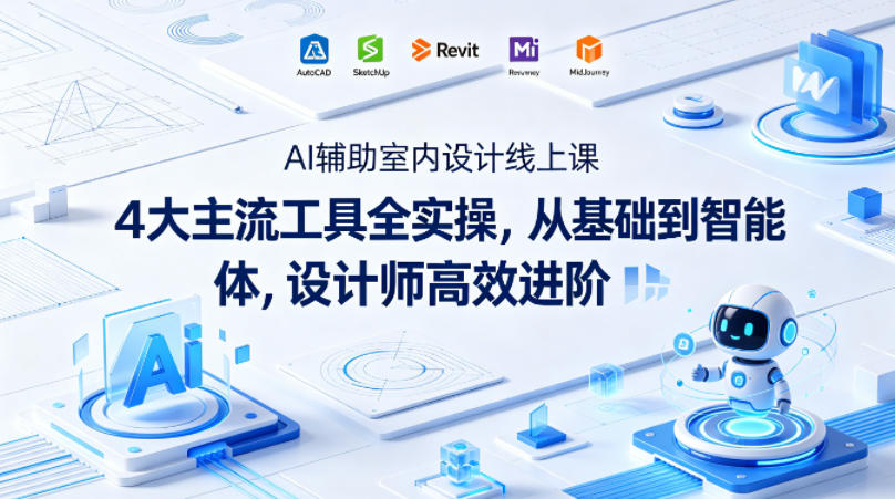 AI辅助室内设计线上课｜4大主流工具全实操，从基础到智能体，设计师高效进阶-创薯资源
