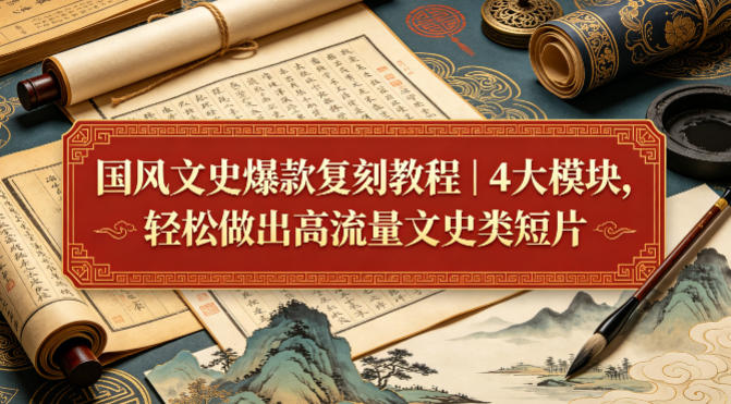 国风文史爆款复刻教程｜4大模块，轻松做出高流量文史类短片-创薯资源