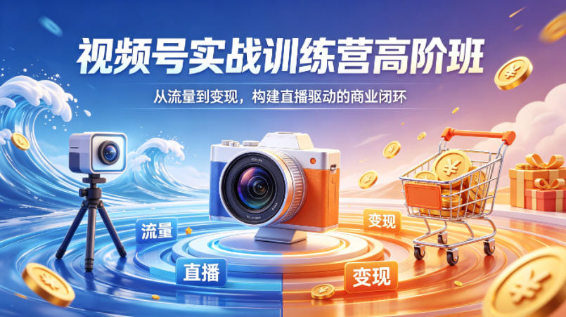 视频号实战训练营高阶班，从流量到变现，构建直播驱动的商业闭环(26年4月)-创薯资源