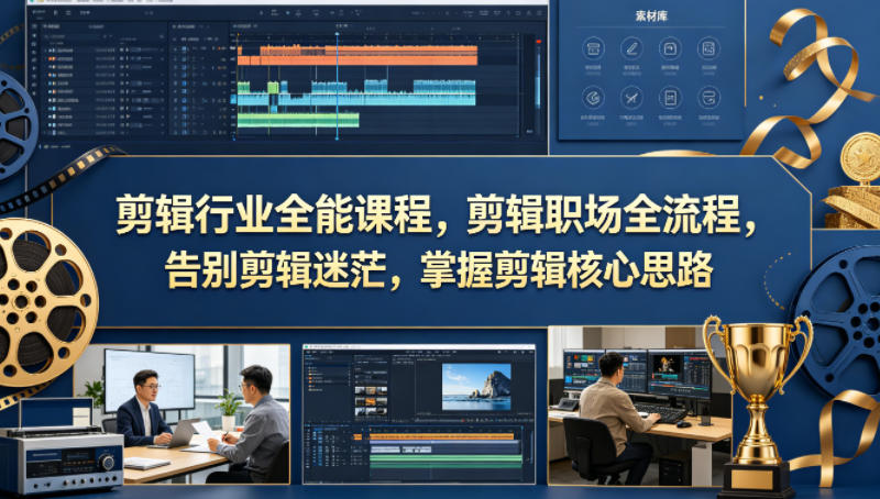 剪辑行业全能课程，剪辑职场全流程，告别剪辑迷茫，掌握剪辑核心思路-创薯资源
