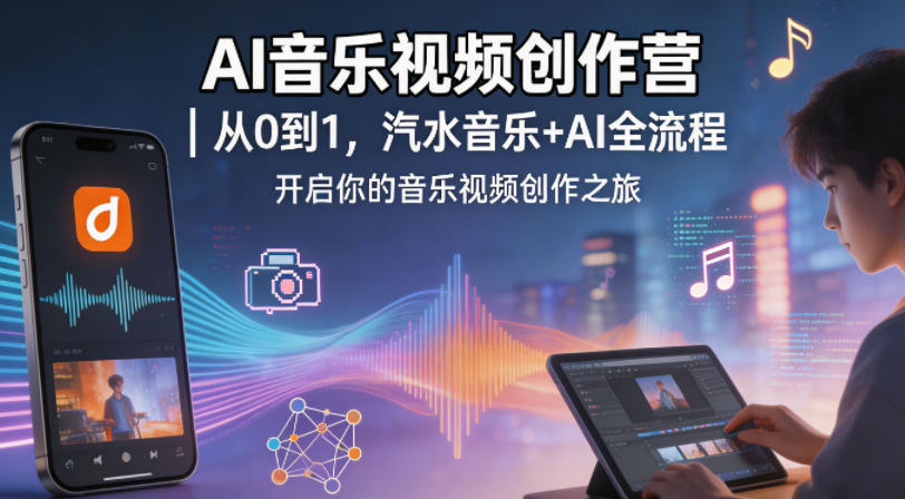 AI音乐视频创作营｜从0到1，汽水音乐+AI全流程，开启你的音乐视频创作之旅-创薯资源