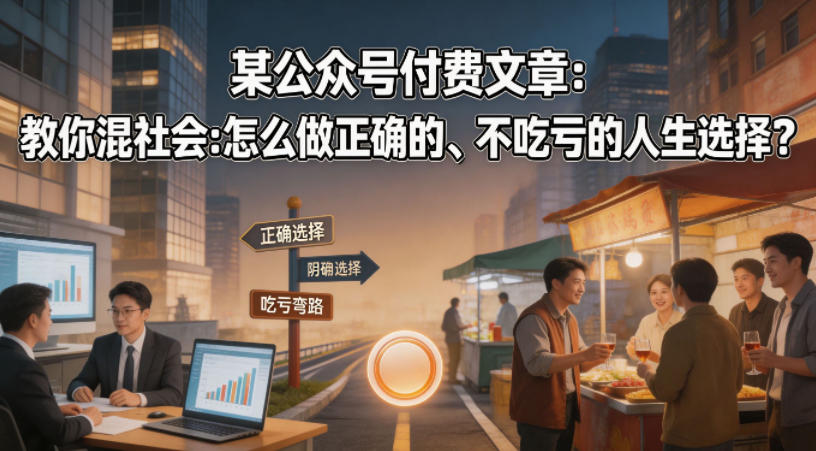 某公众号付费文章：教你混社会：怎么做正确的、不吃亏的人生选择？-创薯资源