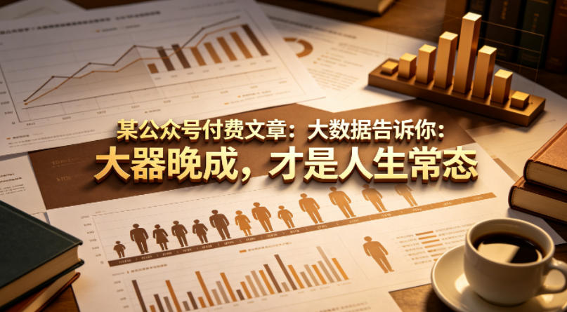 某公众号付费文章：大数据告诉你：大器晚成，才是人生常态-创薯资源