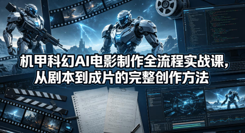 机甲科幻AI电影制作全流程实战课，从剧本到成片的完整创作方法-创薯资源