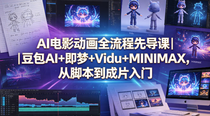 AI电影动画全流程先导课｜豆包AI+即梦+Vidu+MINIMAX，从脚本到成片入门-创薯资源