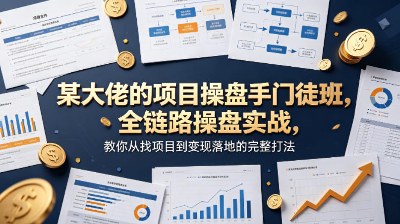 某大佬的项目操盘手门徒班，全链路操盘实战，教你从找项目到变现落地的完整打法-创薯资源